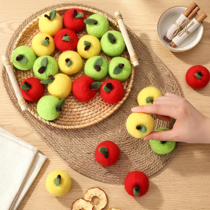 24 Pcs Back to School Felt Mini Apple Ornament Felt Fake Apple Bowl Filler for Welcome First Day of School Classroom Farmhouse Ornaments Wedding Home Decoration(Red)