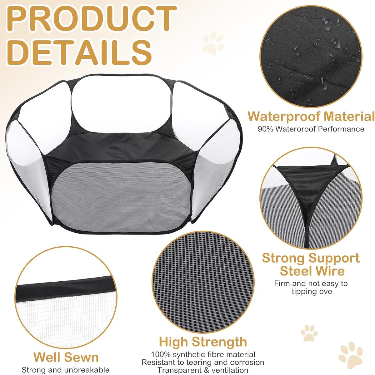 Guinea Pig Playpen with Mat Small Animal, Blue, Star