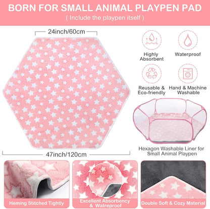 Guinea Pig Playpen with Mat Small Animal, Blue, Star