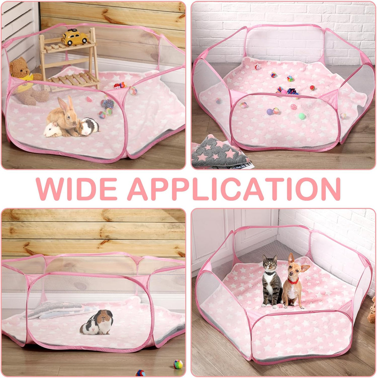 Guinea Pig Playpen with Mat Small Animal, Blue, Star