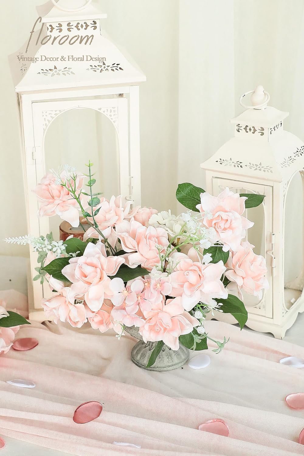 Artificial Gardenia Flowers 2.7" 25pcs Real Looking Ivory Foam Fake Flowers with Stems for DIY Wedding Bouquets Bridal Shower Centerpieces Floral Arrangements Party Tables Home Decorations