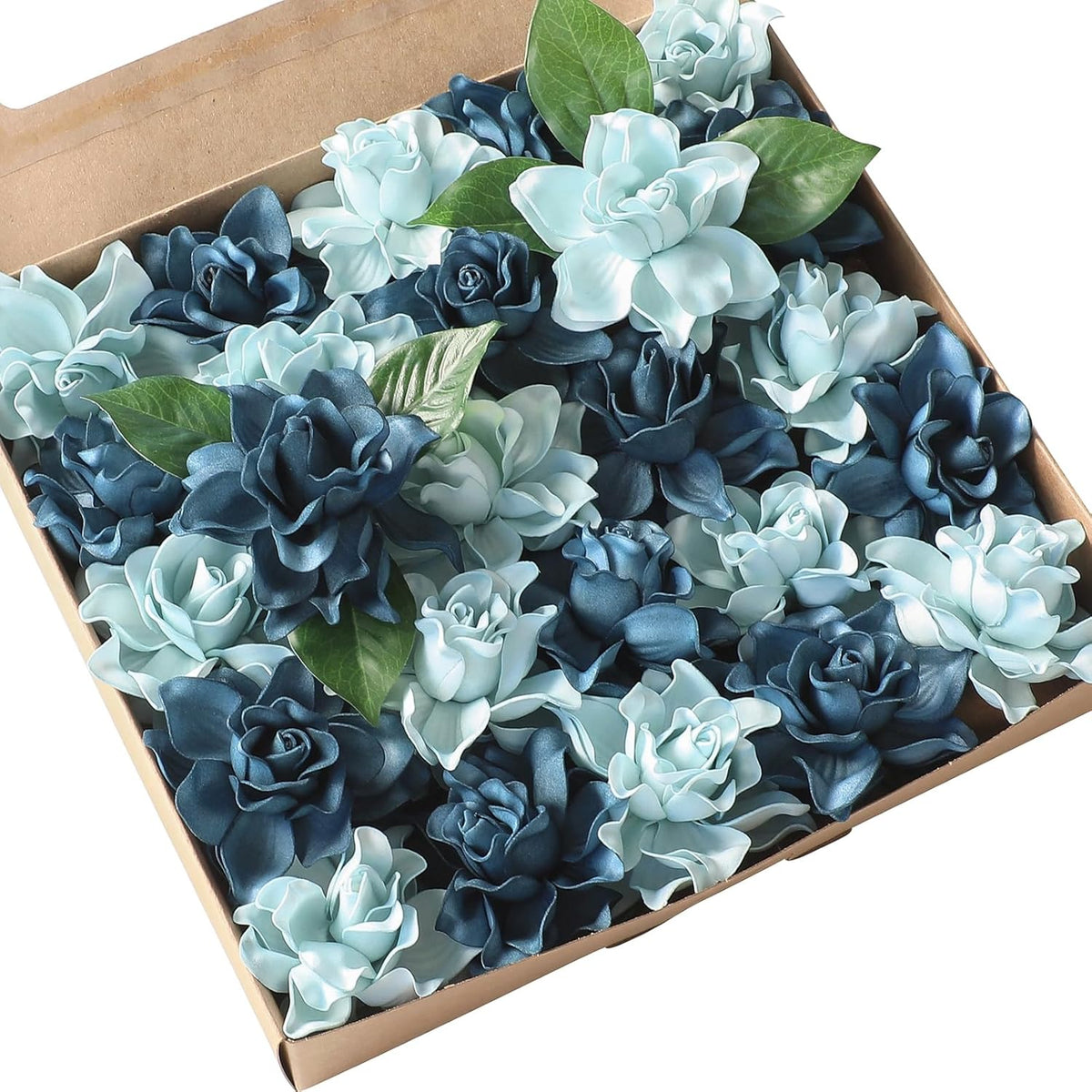 Artificial Gardenia Flowers 2.7" 25pcs Real Looking Ivory Foam Fake Flowers with Stems for DIY Wedding Bouquets Bridal Shower Centerpieces Floral Arrangements Party Tables Home Decorations