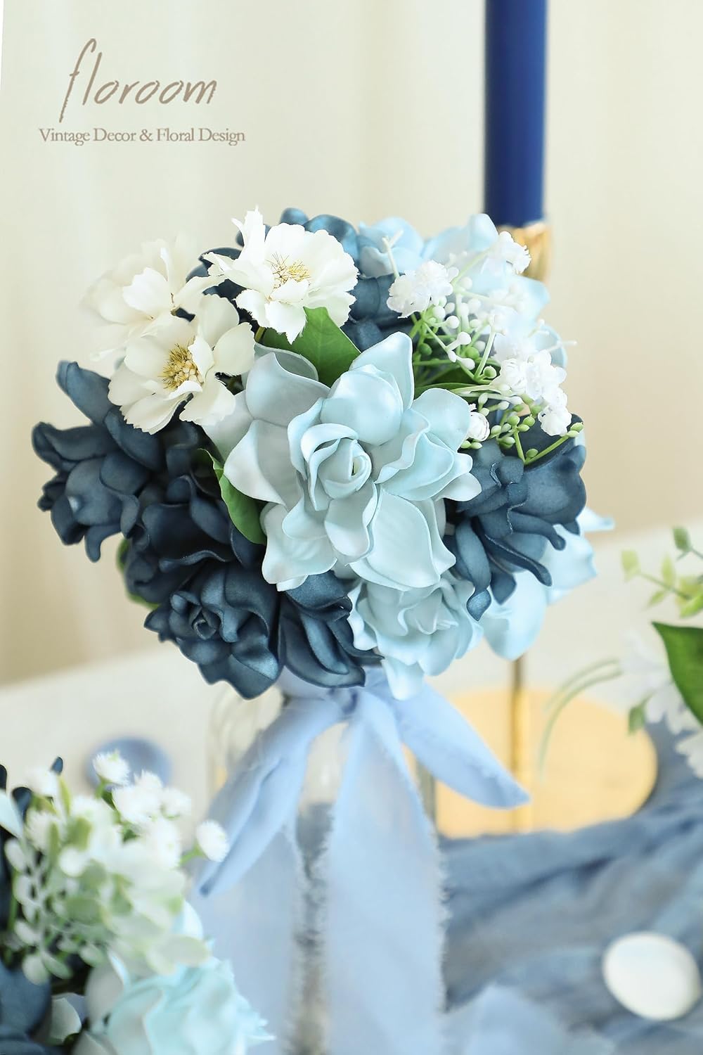 Artificial Gardenia Flowers 2.7" 25pcs Real Looking Ivory Foam Fake Flowers with Stems for DIY Wedding Bouquets Bridal Shower Centerpieces Floral Arrangements Party Tables Home Decorations