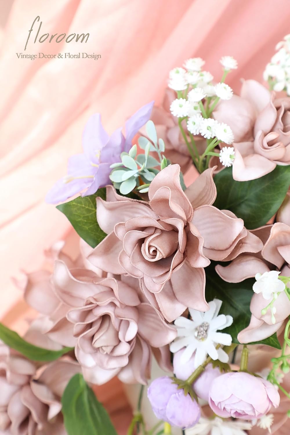 Artificial Gardenia Flowers 2.7" 25pcs Real Looking Ivory Foam Fake Flowers with Stems for DIY Wedding Bouquets Bridal Shower Centerpieces Floral Arrangements Party Tables Home Decorations