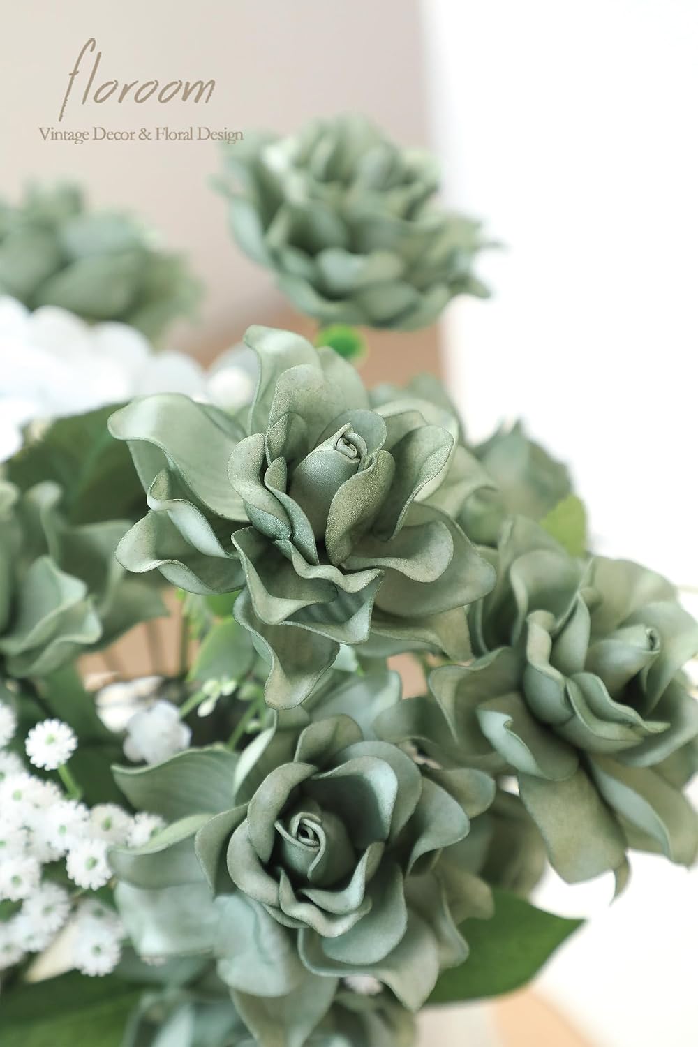 Artificial Gardenia Flowers 2.7" 25pcs Real Looking Ivory Foam Fake Flowers with Stems for DIY Wedding Bouquets Bridal Shower Centerpieces Floral Arrangements Party Tables Home Decorations