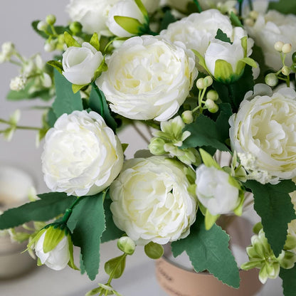 Floweroyal 2 Bunches Peony Artificial Flowers Pink Flowers Silk Peonies Bouquets for Wedding Party Table Centerpieces Floral Arrangement Home Kitchen Decor