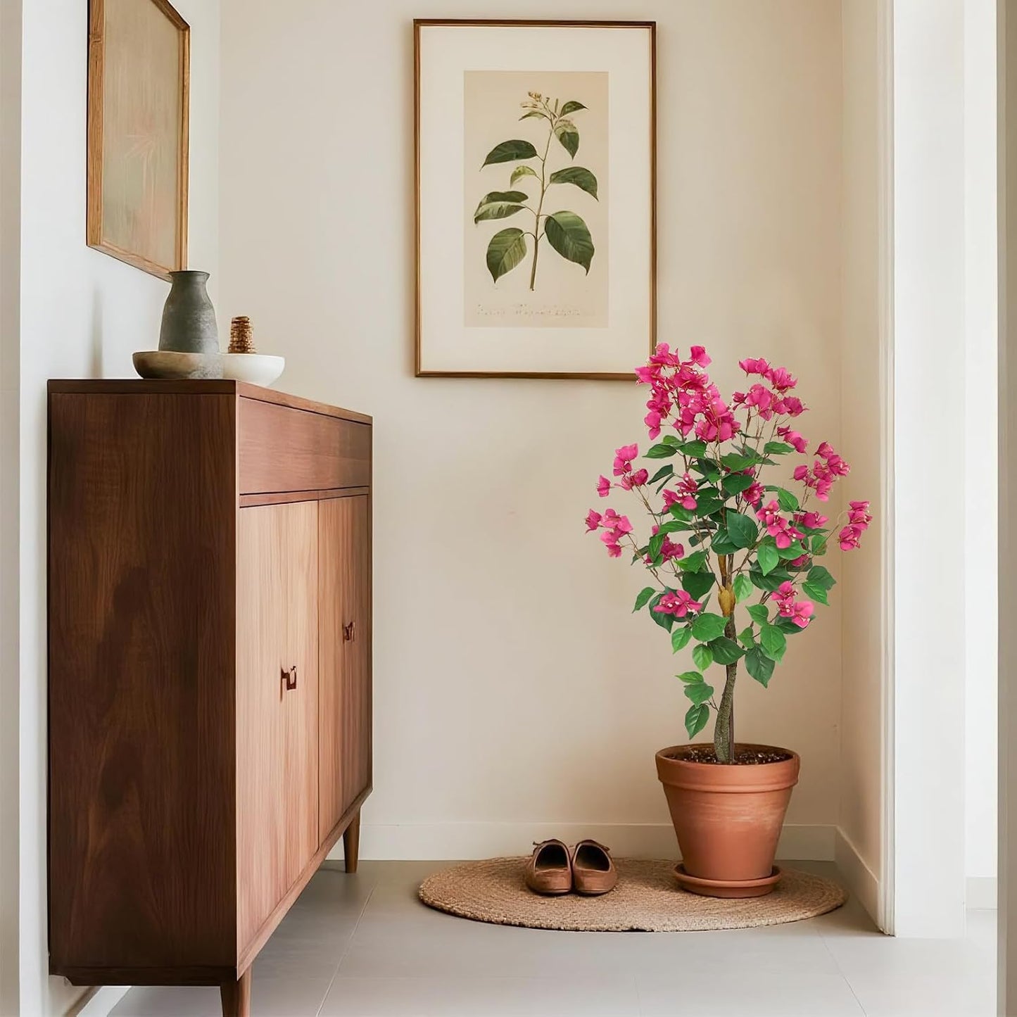 Artificial Bougainvillea Tree, 7FT Fake Bougainvillea Topiary Trees with Pot, 83 Inch Faux Plant for Indoor Decor