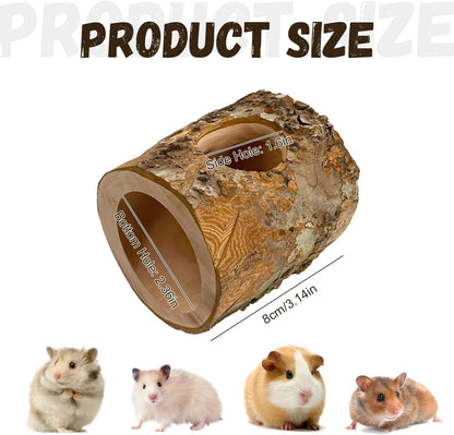 Hamster Hideout, 3.14" x 2.75" Natural Wooden Habitat House