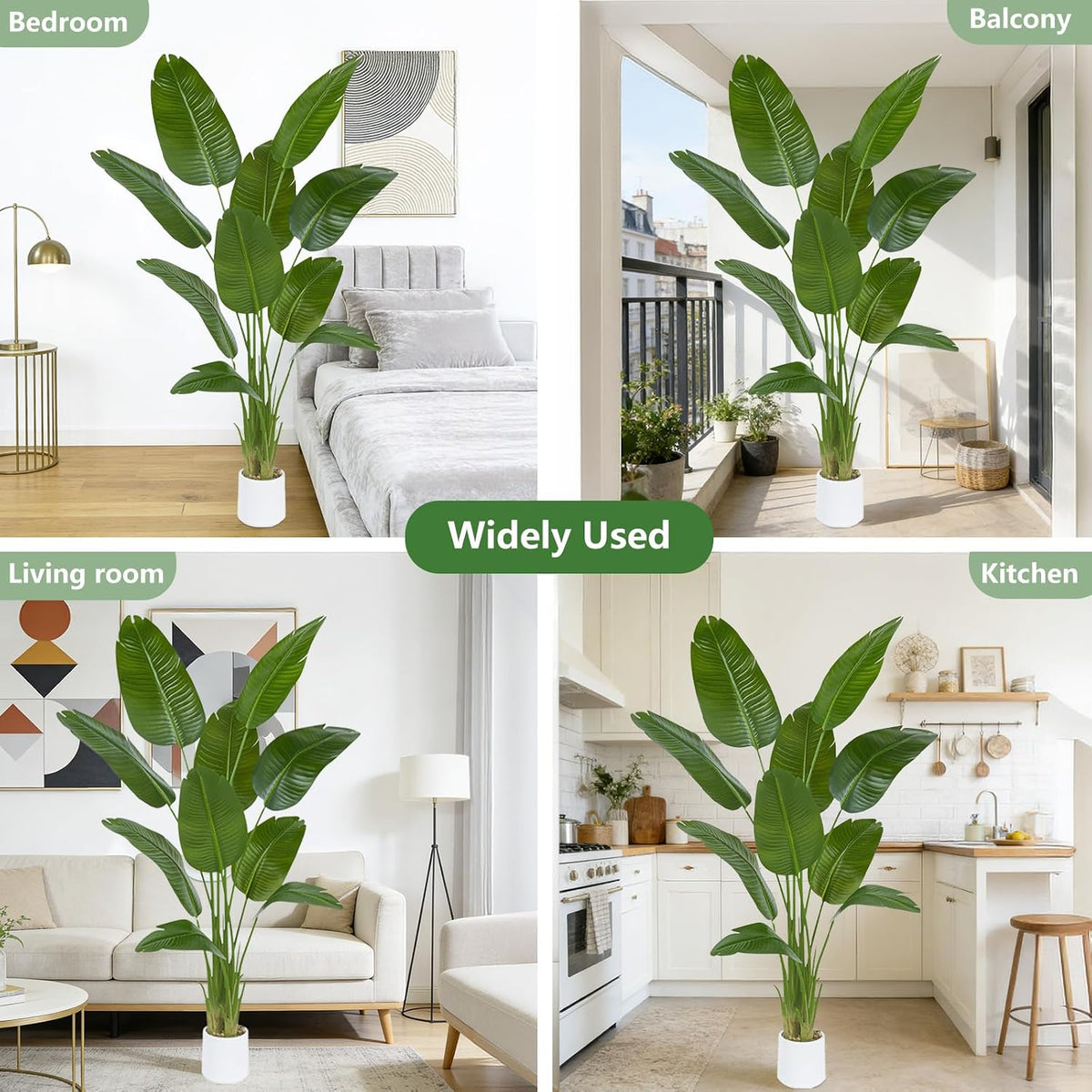 Bird of Paradise Artificial Tree, 6Ft Tall Faux Plant, Fake Banana Leaf Plant Indoor, Faux Palm Tree Faux Floor Plants Tropical Tree in Pot, Present for Friend Housewarming Decor