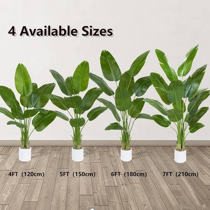 Bird of Paradise Artificial Tree, 6Ft Tall Faux Plant, Fake Banana Leaf Plant Indoor, Faux Palm Tree Faux Floor Plants Tropical Tree in Pot, Present for Friend Housewarming Decor