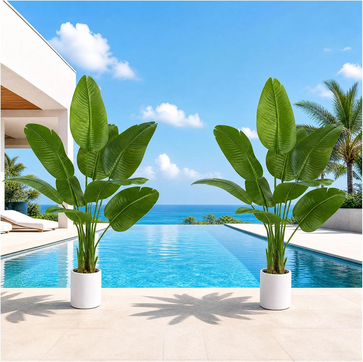 Bird of Paradise Artificial Tree, 6Ft Tall Faux Plant, Fake Banana Leaf Plant Indoor, Faux Palm Tree Faux Floor Plants Tropical Tree in Pot, Present for Friend Housewarming Decor