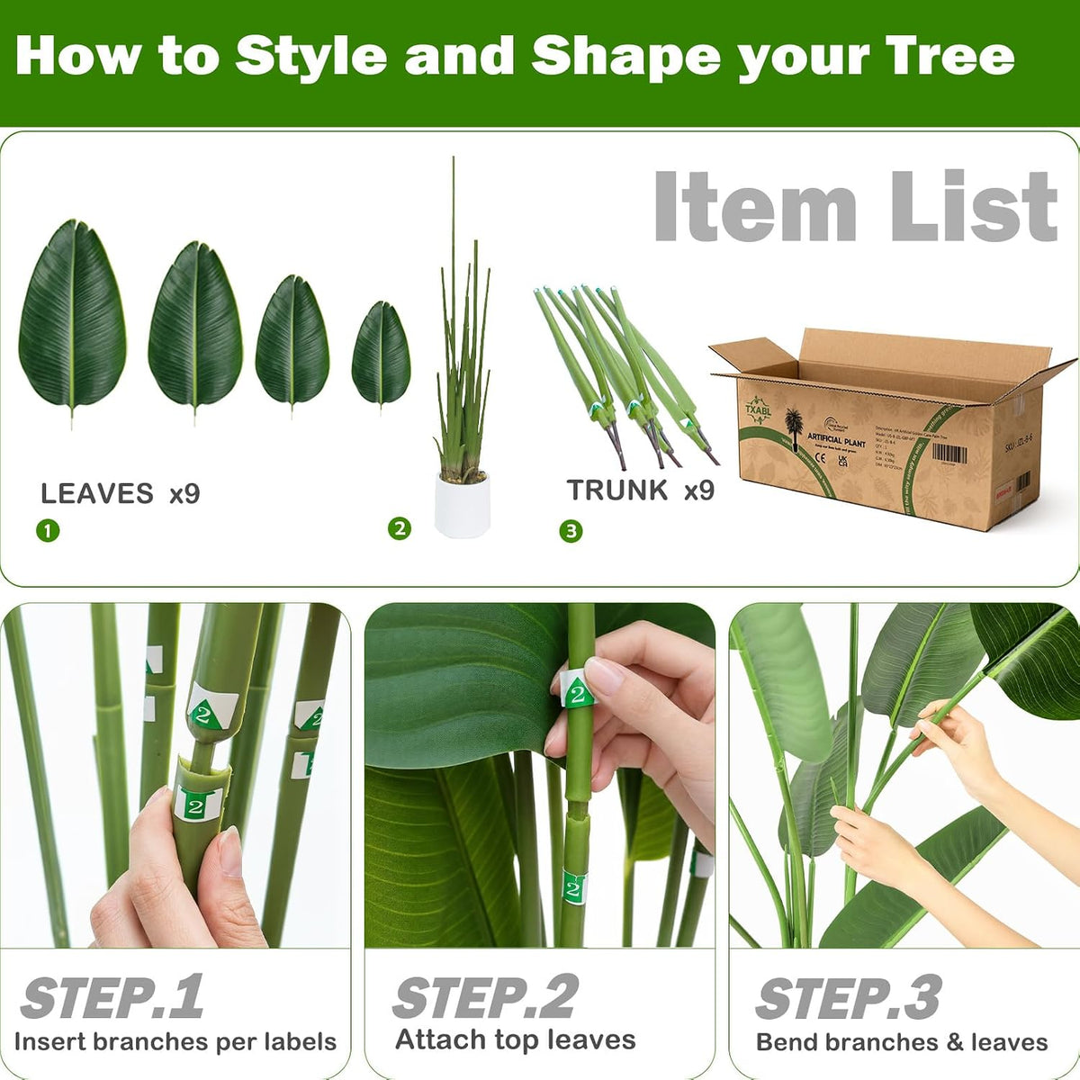 Bird of Paradise Artificial Tree, 6Ft Tall Faux Plant, Fake Banana Leaf Plant Indoor, Faux Palm Tree Faux Floor Plants Tropical Tree in Pot, Present for Friend Housewarming Decor
