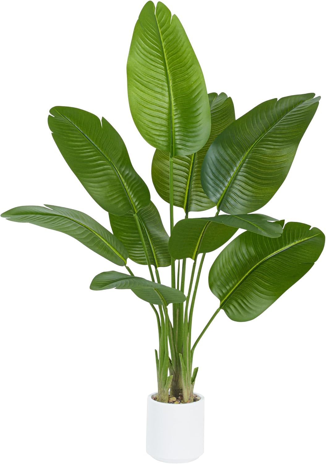 Bird of Paradise Artificial Tree, 6Ft Tall Faux Plant, Fake Banana Leaf Plant Indoor, Faux Palm Tree Faux Floor Plants Tropical Tree in Pot, Present for Friend Housewarming Decor