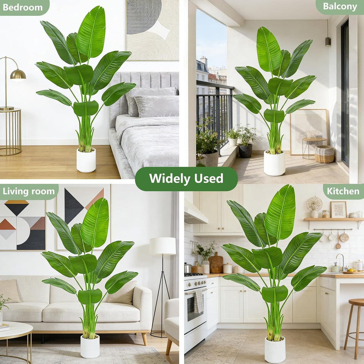 Bird of Paradise Artificial Tree, 6Ft Tall Faux Plant, Fake Banana Leaf Plant Indoor, Faux Palm Tree Faux Floor Plants Tropical Tree in Pot, Present for Friend Housewarming Decor