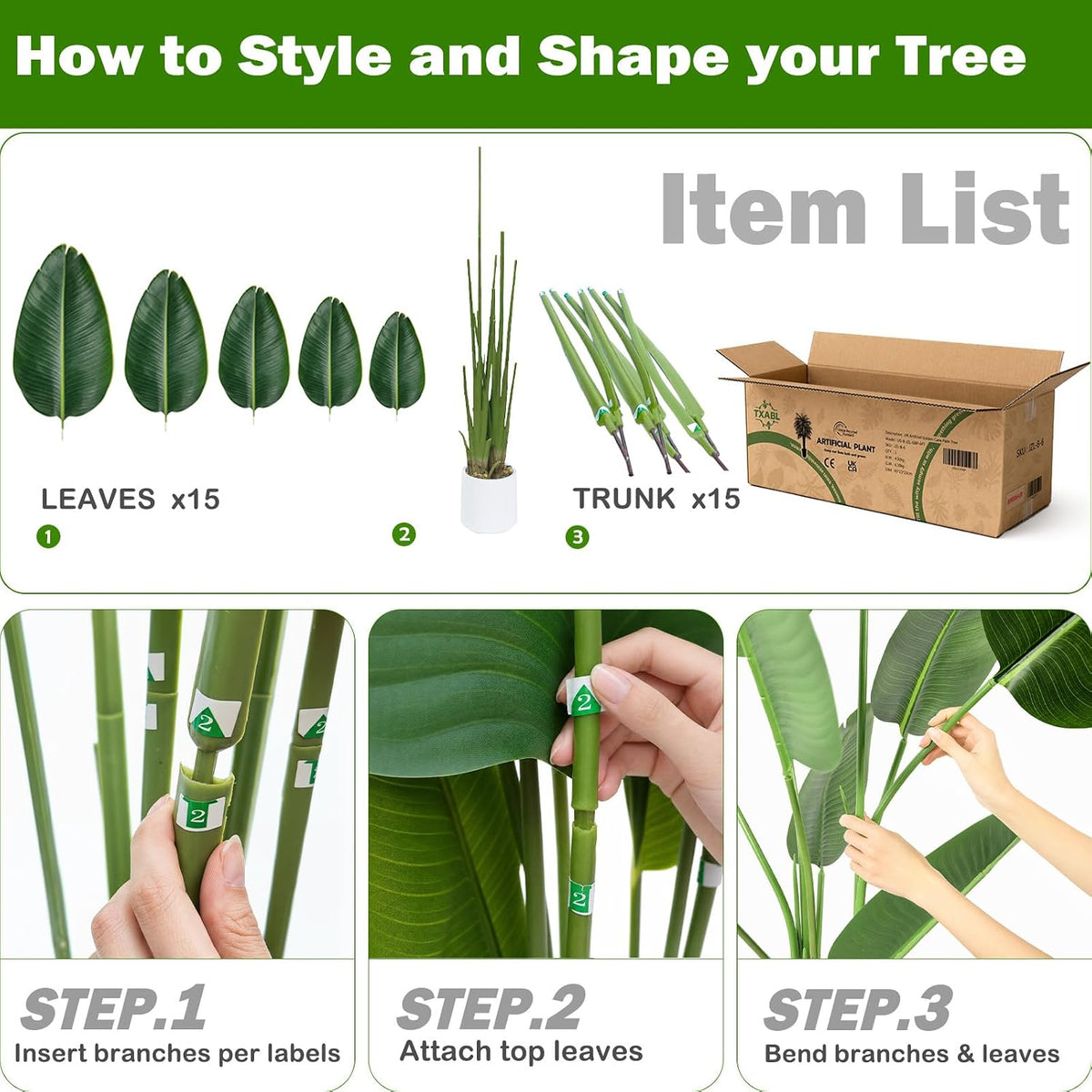 Bird of Paradise Artificial Tree, 6Ft Tall Faux Plant, Fake Banana Leaf Plant Indoor, Faux Palm Tree Faux Floor Plants Tropical Tree in Pot, Present for Friend Housewarming Decor