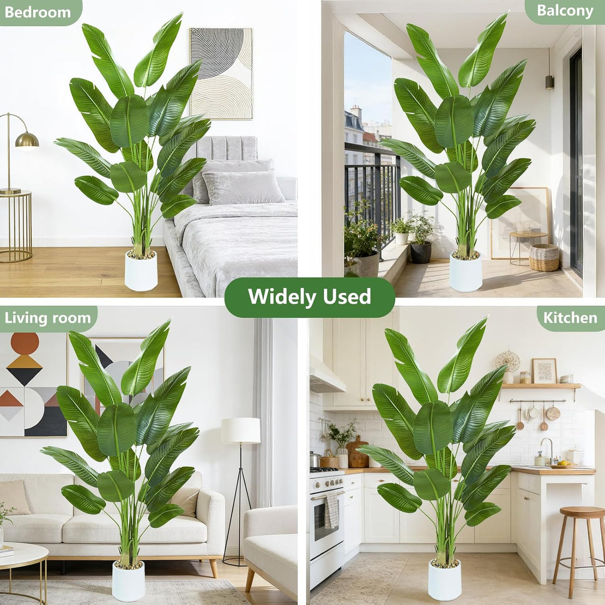 Bird of Paradise Artificial Tree, 6Ft Tall Faux Plant, Fake Banana Leaf Plant Indoor, Faux Palm Tree Faux Floor Plants Tropical Tree in Pot, Present for Friend Housewarming Decor