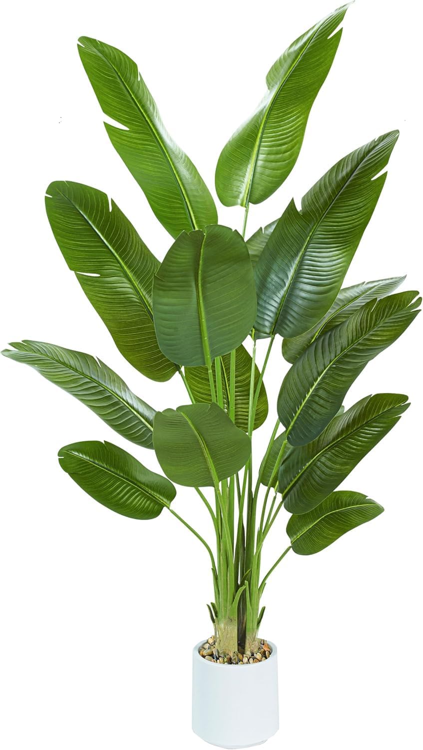 Bird of Paradise Artificial Tree, 6Ft Tall Faux Plant, Fake Banana Leaf Plant Indoor, Faux Palm Tree Faux Floor Plants Tropical Tree in Pot, Present for Friend Housewarming Decor