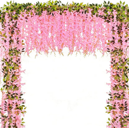 Alotiki Purple Wisteria Hanging Flowers, 50 Pack Fake Hanging Flowers