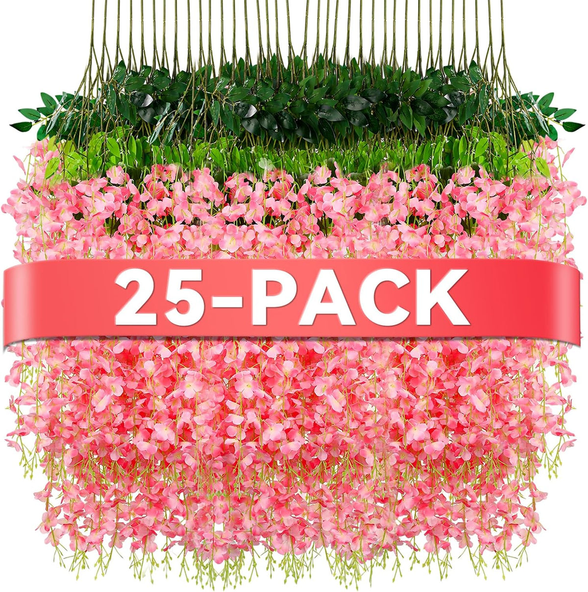 Alotiki Purple Wisteria Hanging Flowers, 50 Pack Fake Hanging Flowers