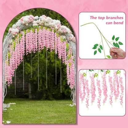 Alotiki Purple Wisteria Hanging Flowers, 50 Pack Fake Hanging Flowers