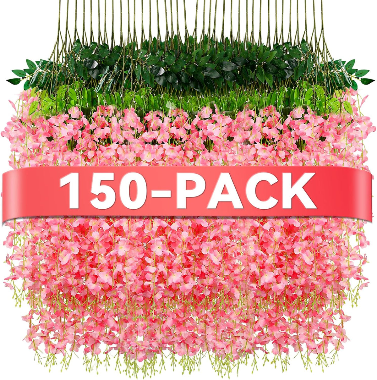 Alotiki Purple Wisteria Hanging Flowers, 50 Pack Fake Hanging Flowers