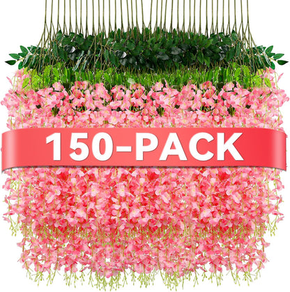 Alotiki Purple Wisteria Hanging Flowers, 50 Pack Fake Hanging Flowers