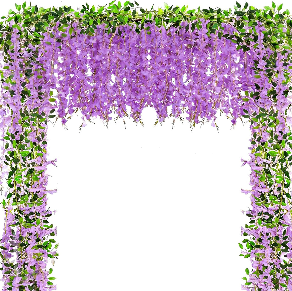 Alotiki Purple Wisteria Hanging Flowers, 50 Pack Fake Hanging Flowers