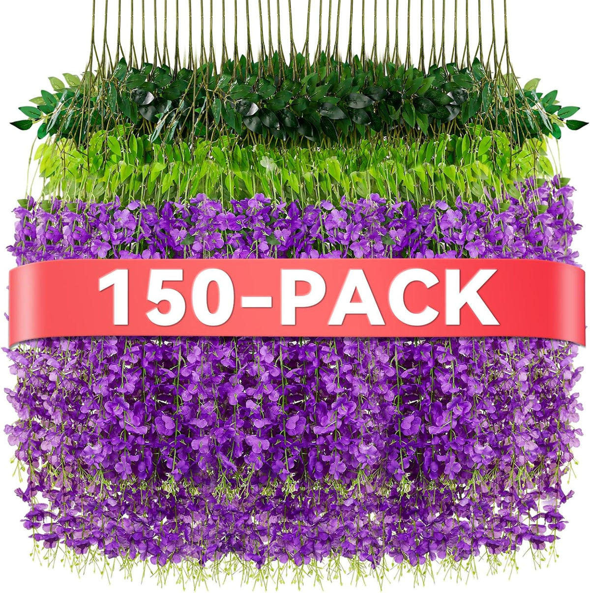 Alotiki Purple Wisteria Hanging Flowers, 50 Pack Fake Hanging Flowers