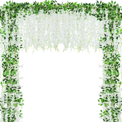 Alotiki Purple Wisteria Hanging Flowers, 50 Pack Fake Hanging Flowers