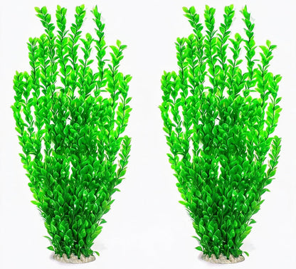 24" Tall Aquarium Decor Plants - 2 Pack Extra Large Aquarium Plastic Plants for Fish Tank Decor