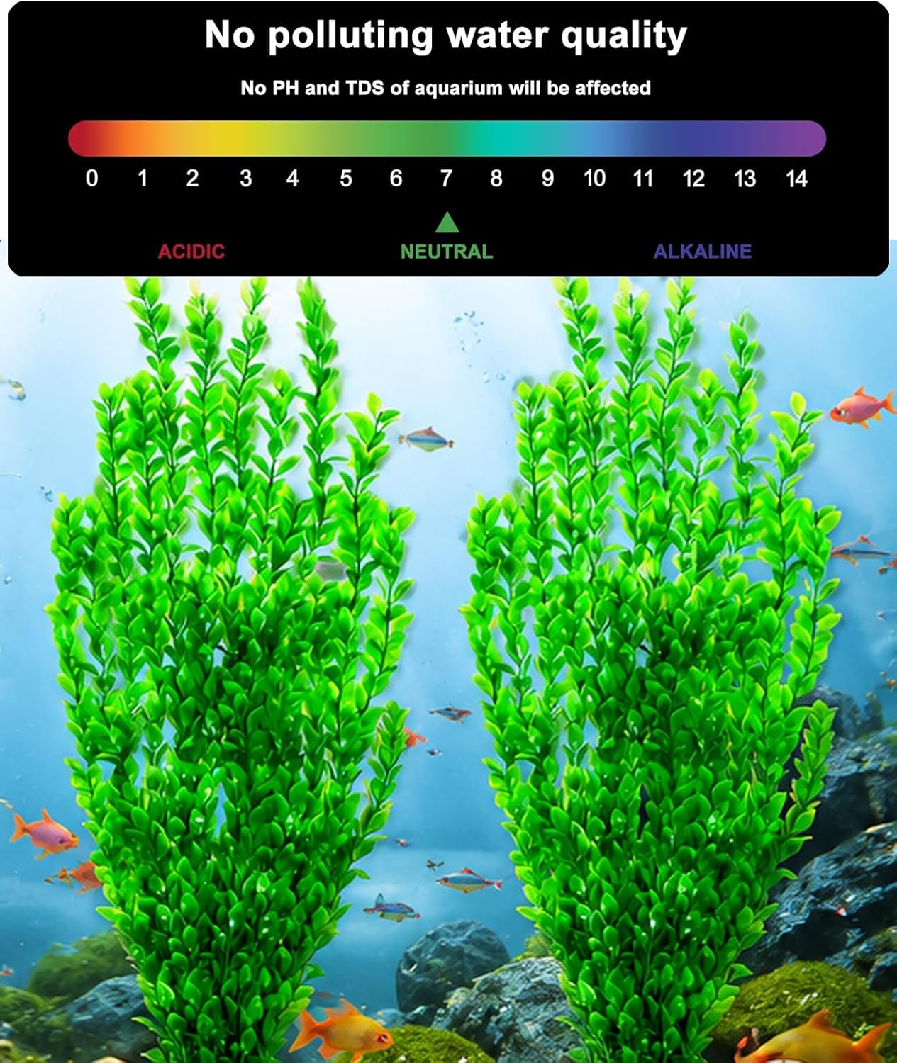24" Tall Aquarium Decor Plants - 2 Pack Extra Large Aquarium Plastic Plants for Fish Tank Decor