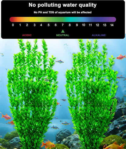 24" Tall Aquarium Decor Plants - 2 Pack Extra Large Aquarium Plastic Plants for Fish Tank Decor