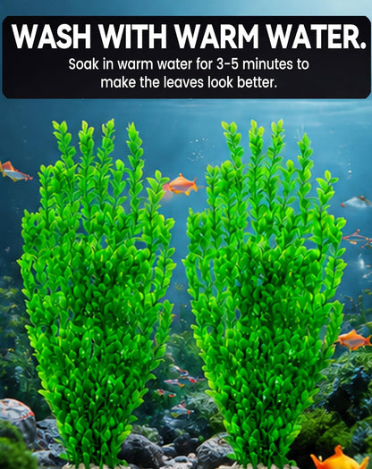 24" Tall Aquarium Decor Plants - 2 Pack Extra Large Aquarium Plastic Plants for Fish Tank Decor