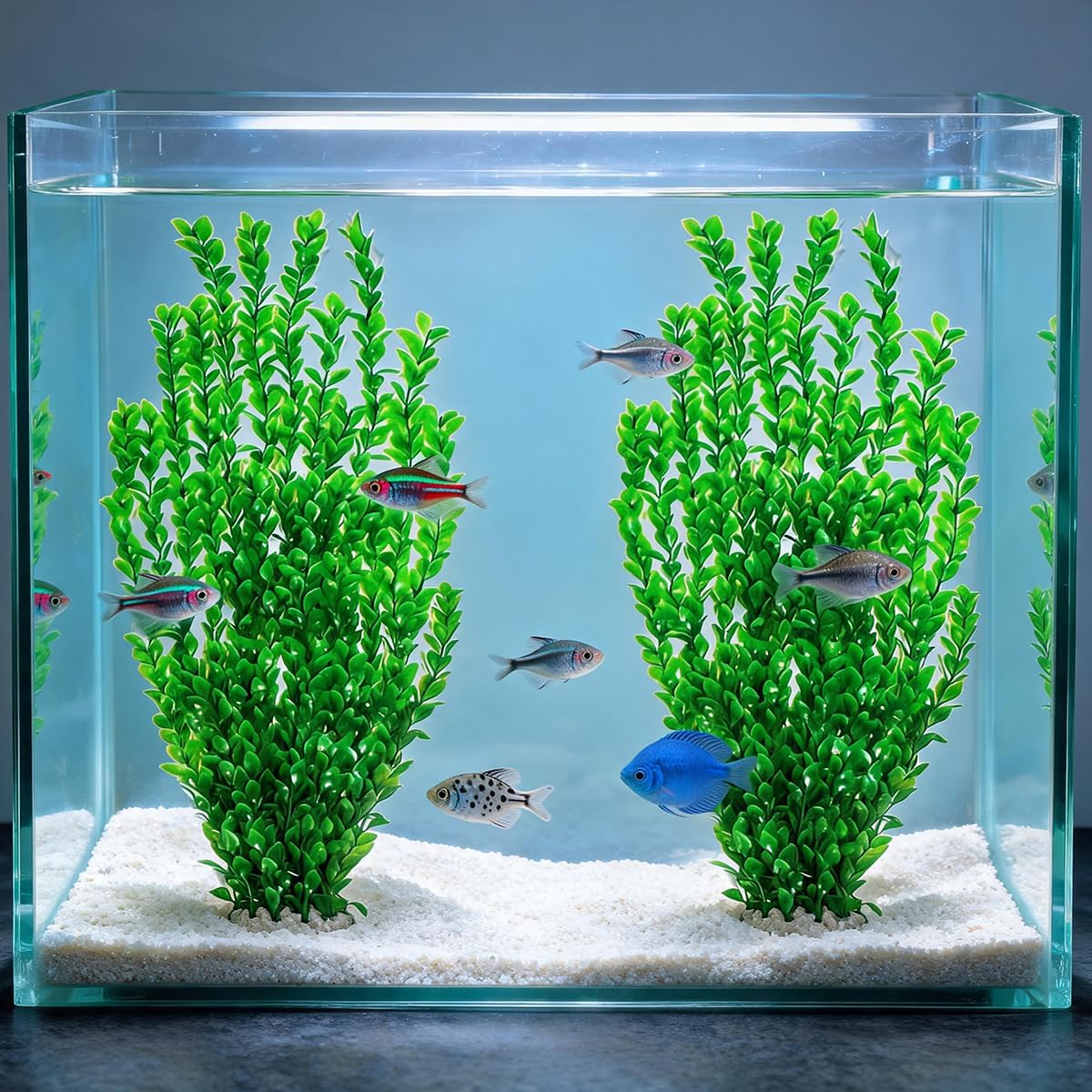 24" Tall Aquarium Decor Plants - 2 Pack Extra Large Aquarium Plastic Plants for Fish Tank Decor