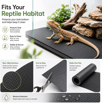 Bearded Dragon Tank Accessories, Reptile Mat Bridge Hammock Flexible - Jungle Climbing Vines and Leaves with Suction Cups Habitat Décor for Hiding& Climbing Snake Gecko Lizard Chameleon
