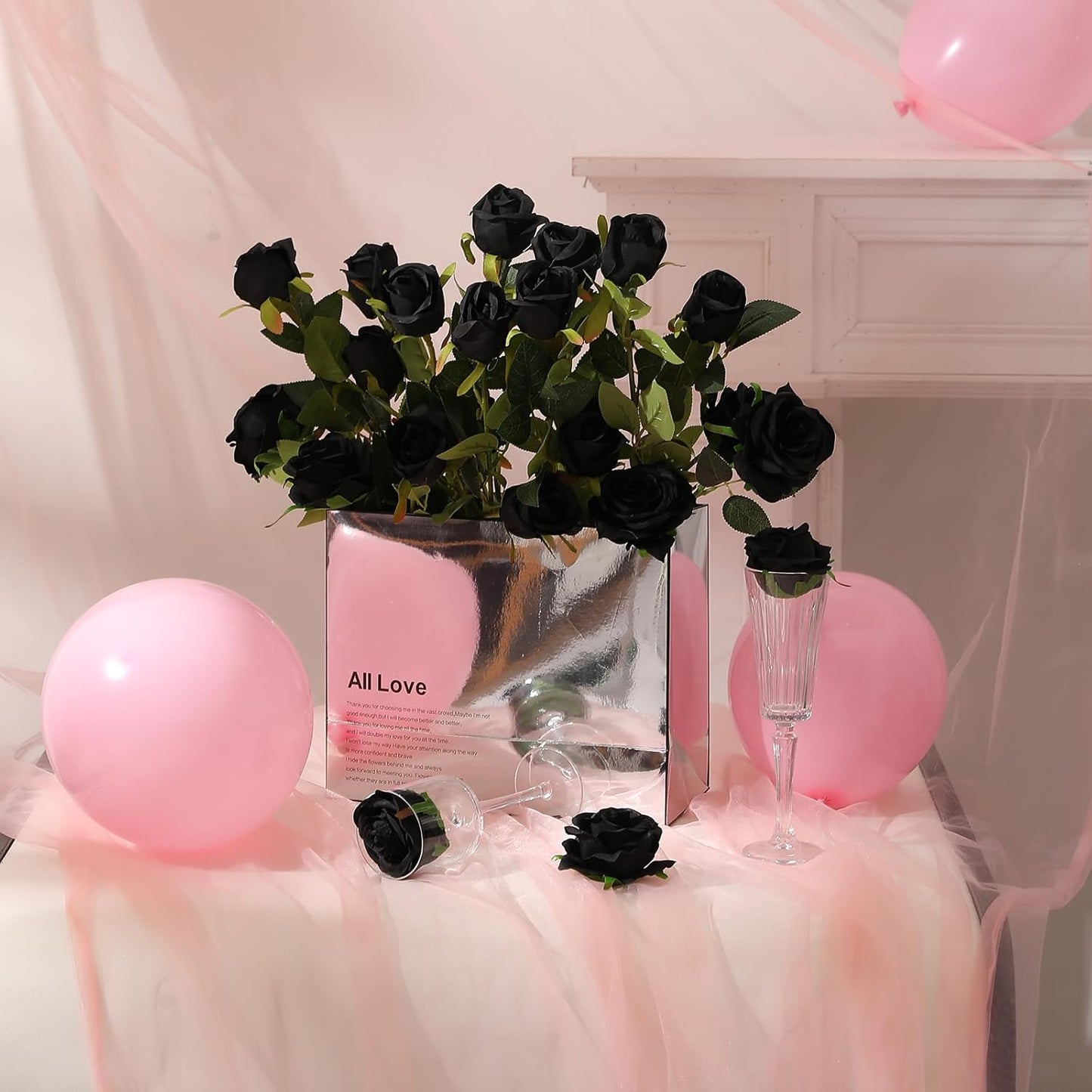 12PCS Artificial Silk Flowers Realistic Roses Bouquet Long Stem for Home Wedding Decoration Party (Red, 6 Flowers 6 Buds)