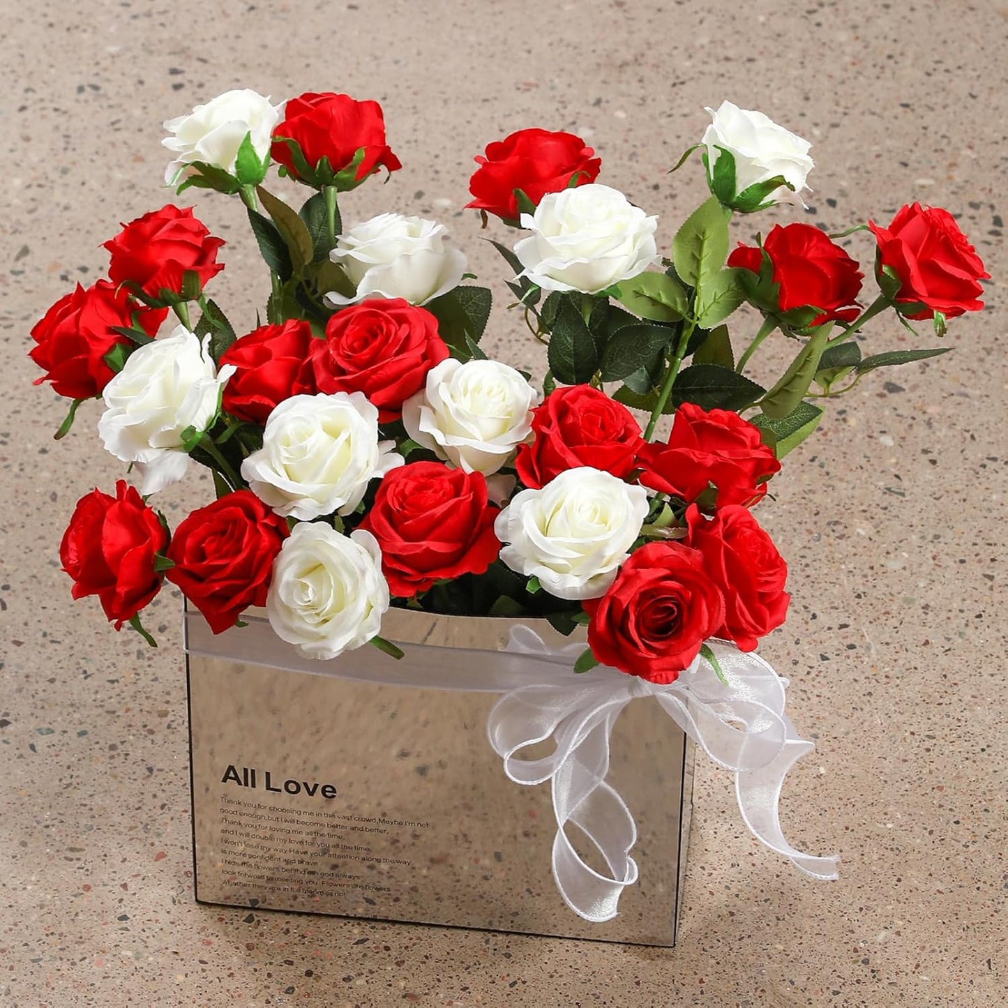 12PCS Artificial Silk Flowers Realistic Roses Bouquet Long Stem for Home Wedding Decoration Party (Red, 6 Flowers 6 Buds)