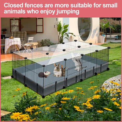 20 Panels Small Animal Playpen, 48" x 24" x 16" Rabbit Cage