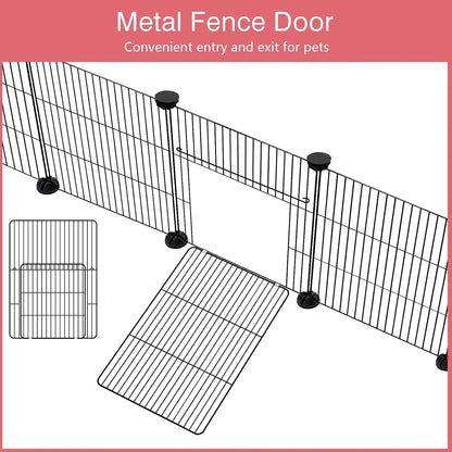 20 Panels Small Animal Playpen, 48" x 24" x 16" Rabbit Cage