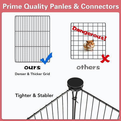 20 Panels Small Animal Playpen, 48" x 24" x 16" Rabbit Cage
