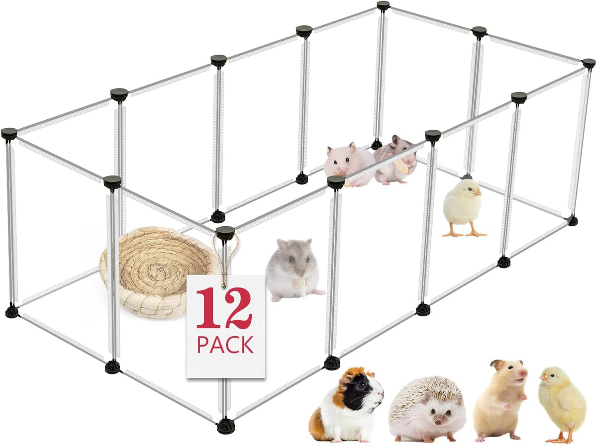 20 Panels Small Animal Playpen, 48" x 24" x 16" Rabbit Cage