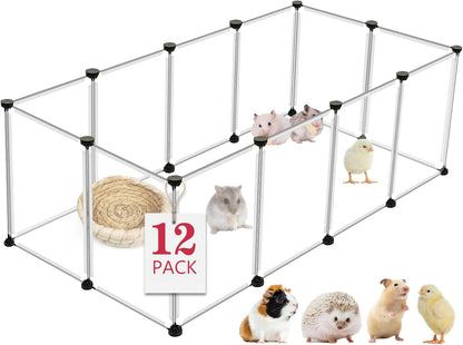 20 Panels Small Animal Playpen, 48" x 24" x 16" Rabbit Cage