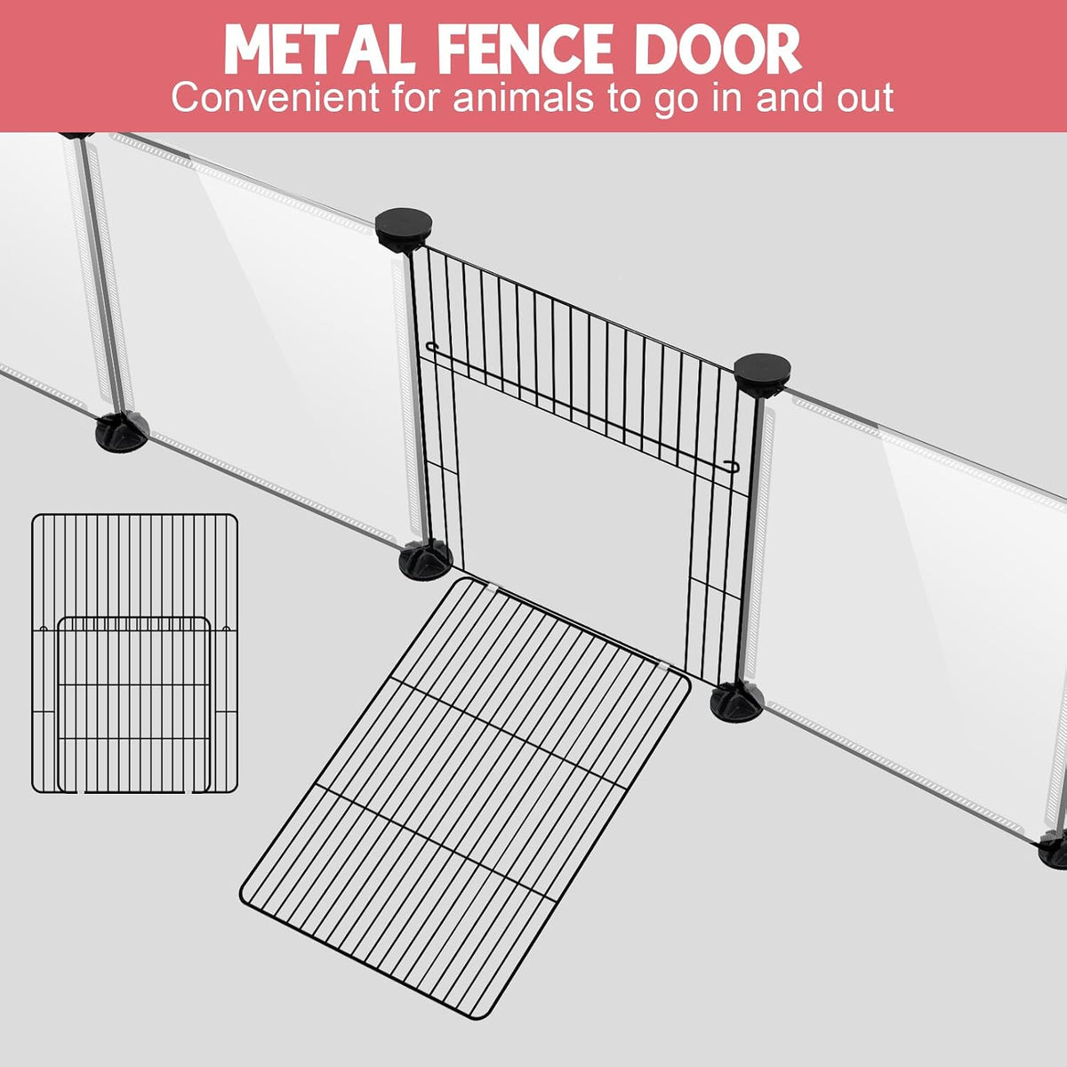20 Panels Small Animal Playpen, 48" x 24" x 16" Rabbit Cage