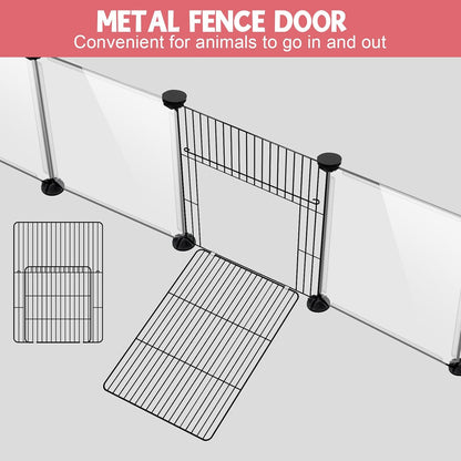 20 Panels Small Animal Playpen, 48" x 24" x 16" Rabbit Cage