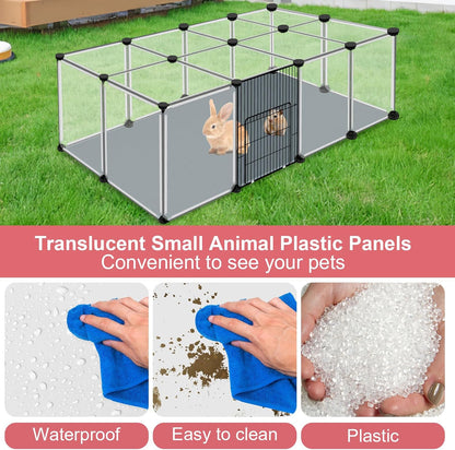 20 Panels Small Animal Playpen, 48" x 24" x 16" Rabbit Cage