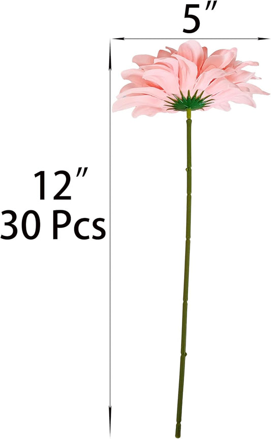 5''Silk Coral Pink Dahlia Artificial Flowers Bulk, 30 Pcs Fake Dahlias Flowers Heads for Craft, Large Flower Heads Faux Flowers for Wedding Party, Home Office, Hat, Wall Decoration (30, coral pink)