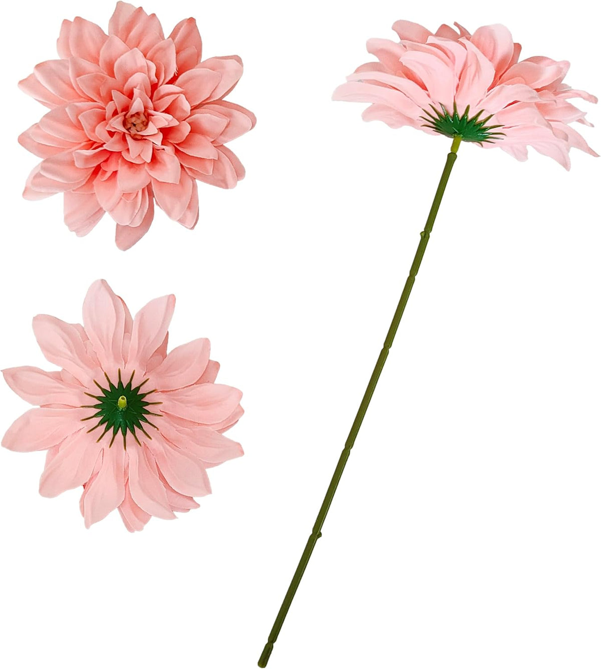5''Silk Coral Pink Dahlia Artificial Flowers Bulk, 30 Pcs Fake Dahlias Flowers Heads for Craft, Large Flower Heads Faux Flowers for Wedding Party, Home Office, Hat, Wall Decoration (30, coral pink)