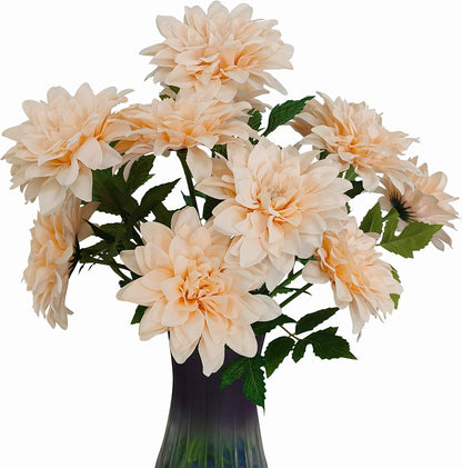 5''Silk Coral Pink Dahlia Artificial Flowers Bulk, 30 Pcs Fake Dahlias Flowers Heads for Craft, Large Flower Heads Faux Flowers for Wedding Party, Home Office, Hat, Wall Decoration (30, coral pink)