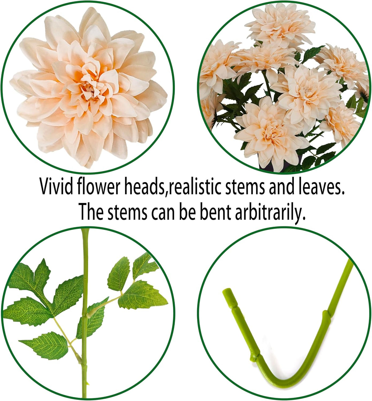 5''Silk Coral Pink Dahlia Artificial Flowers Bulk, 30 Pcs Fake Dahlias Flowers Heads for Craft, Large Flower Heads Faux Flowers for Wedding Party, Home Office, Hat, Wall Decoration (30, coral pink)
