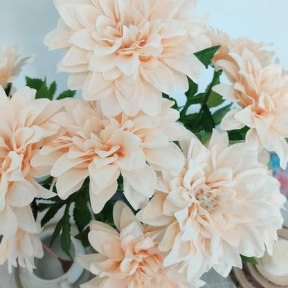 5''Silk Coral Pink Dahlia Artificial Flowers Bulk, 30 Pcs Fake Dahlias Flowers Heads for Craft, Large Flower Heads Faux Flowers for Wedding Party, Home Office, Hat, Wall Decoration (30, coral pink)